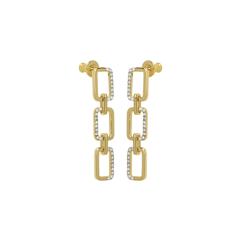  Horizon trio link earrings - 18K Recycled Gold Vermeil Horizon Earrings -  The Future Rocks  -    4 