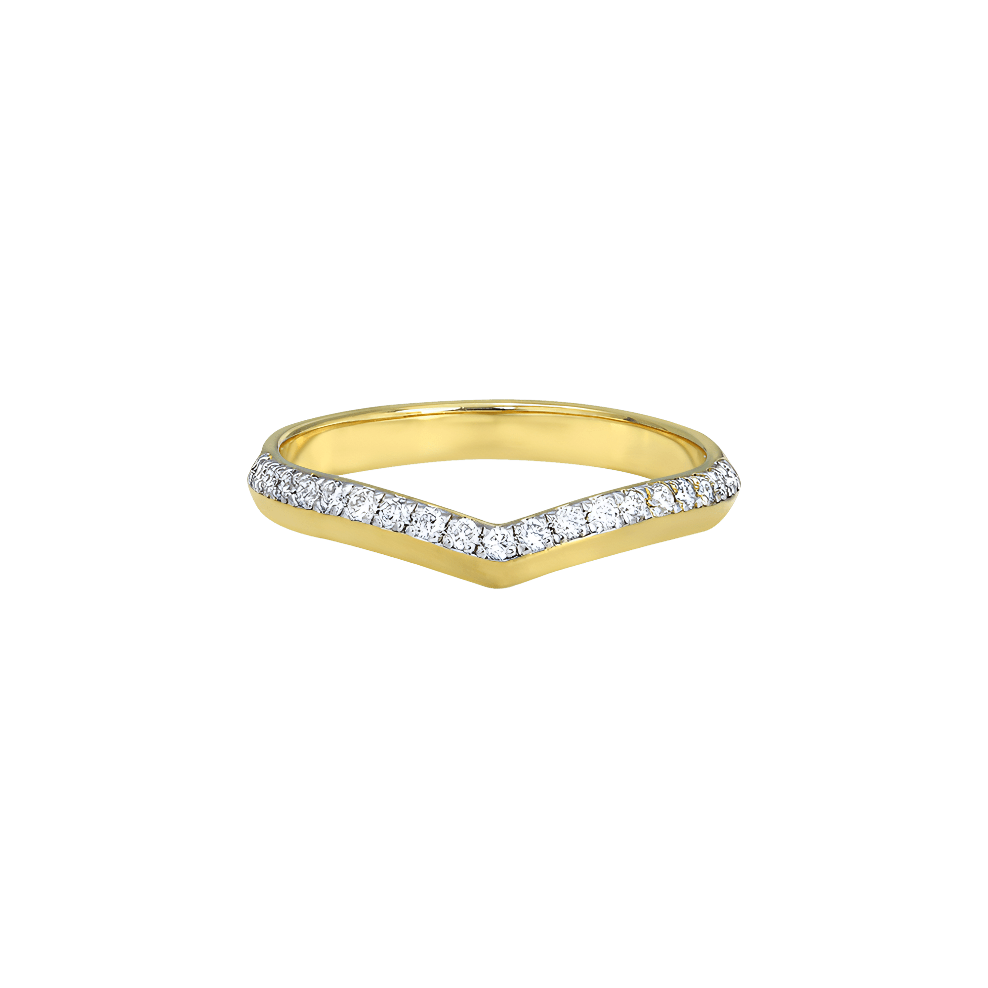 9ct White Gold 0.16ct Diamond Wishbone Ring