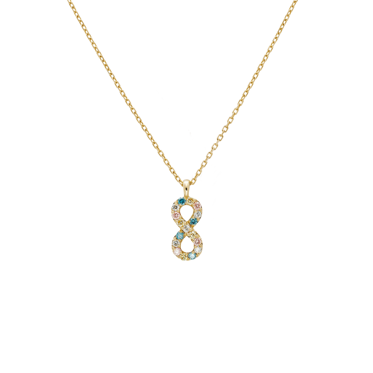  Infinity multi-color LGD necklace - Lab-Grown Coloured Diamond Infinity Necklace -  The Future Rocks -    1 