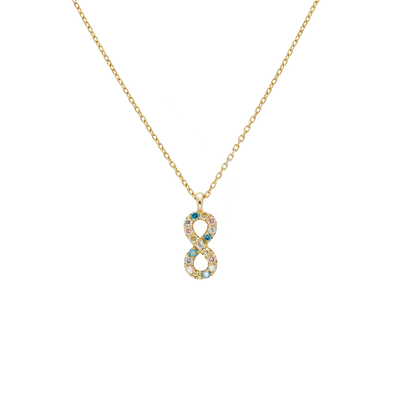  Infinity multi-coloured LGD necklace - Lab-Grown Coloured Diamond Infinity Necklace -  The Future Rocks  -    1 