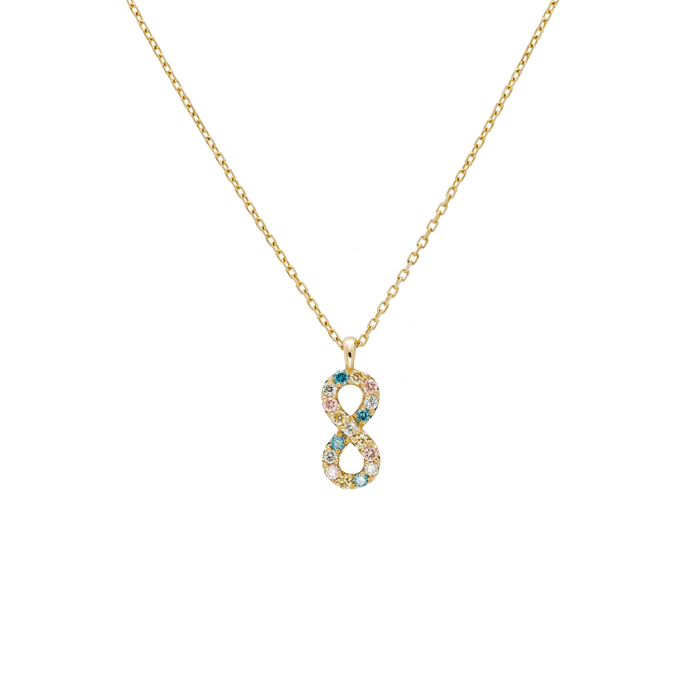  Infinity multi-color LGD necklace - Lab-Grown Coloured Diamond Infinity Necklace -  The Future Rocks -    1 