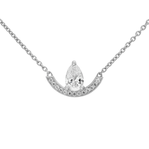  Intrépide grand arc pavée poire solitaire necklace - Intrépide Grand Arc Pavée Poire Solitaire Necklace -  The Future Rocks  -    5 