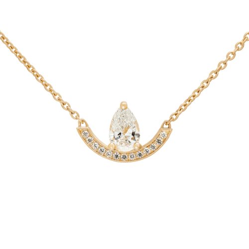  Intrépide grand arc pavée poire solitaire necklace - Pear Shaped Diamond Pendant Necklace -  The Future Rocks -    1 