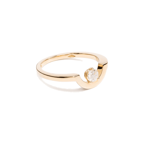  Intrépide petit arc solitaire ring - Intrépide petit arc ring - 18K recycled gold lab-grown-diamond ring -  The Future Rocks  -    1 