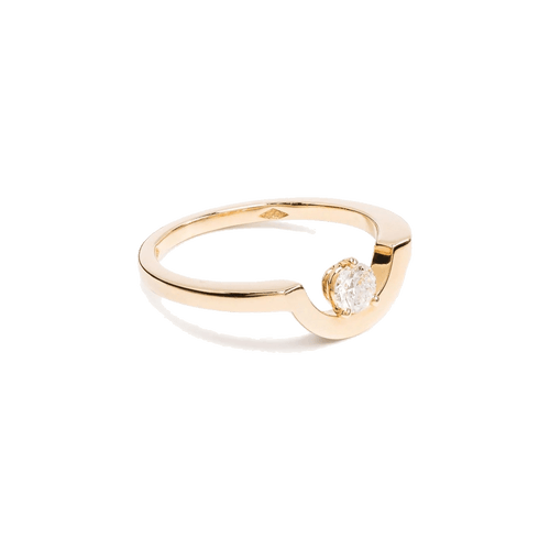  Intrépide petit arc solitaire ring - Intrépide petit arc ring - 18K recycled gold lab-grown-diamond ring -  The Future Rocks -    1 