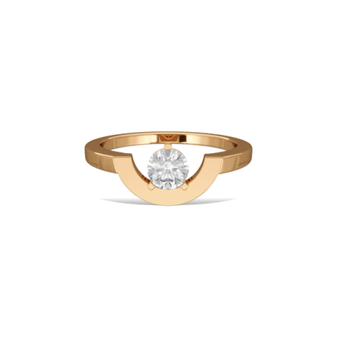  Intrépide petit arc solitaire ring - Intrépide petit arc ring - 18K recycled gold lab-grown-diamond ring -  The Future Rocks  -    5 