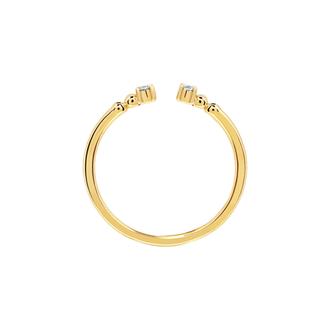  Kenaf ring - Kenaf 18K Gold Lab-Grown Diamond Open Ring -  The Future Rocks  -    2 