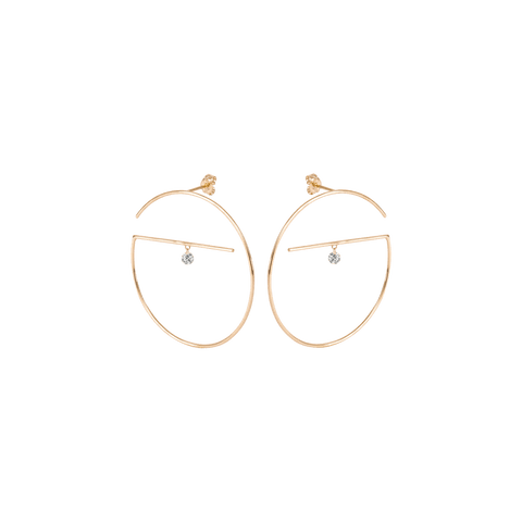  Large floating earrings - Large Floating Diamond Gold Earrings -  The Future Rocks  -    1 