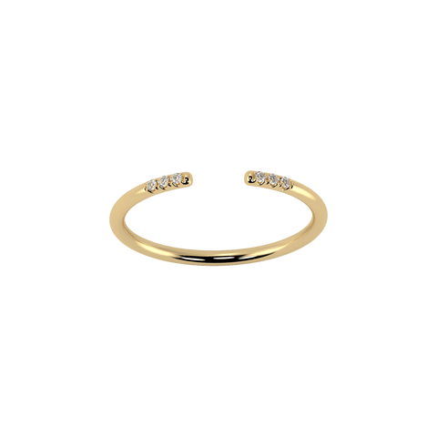  Line open pave ring - Lab-Grown Diamond Line Open Pave Ring -  The Future Rocks  -    1 