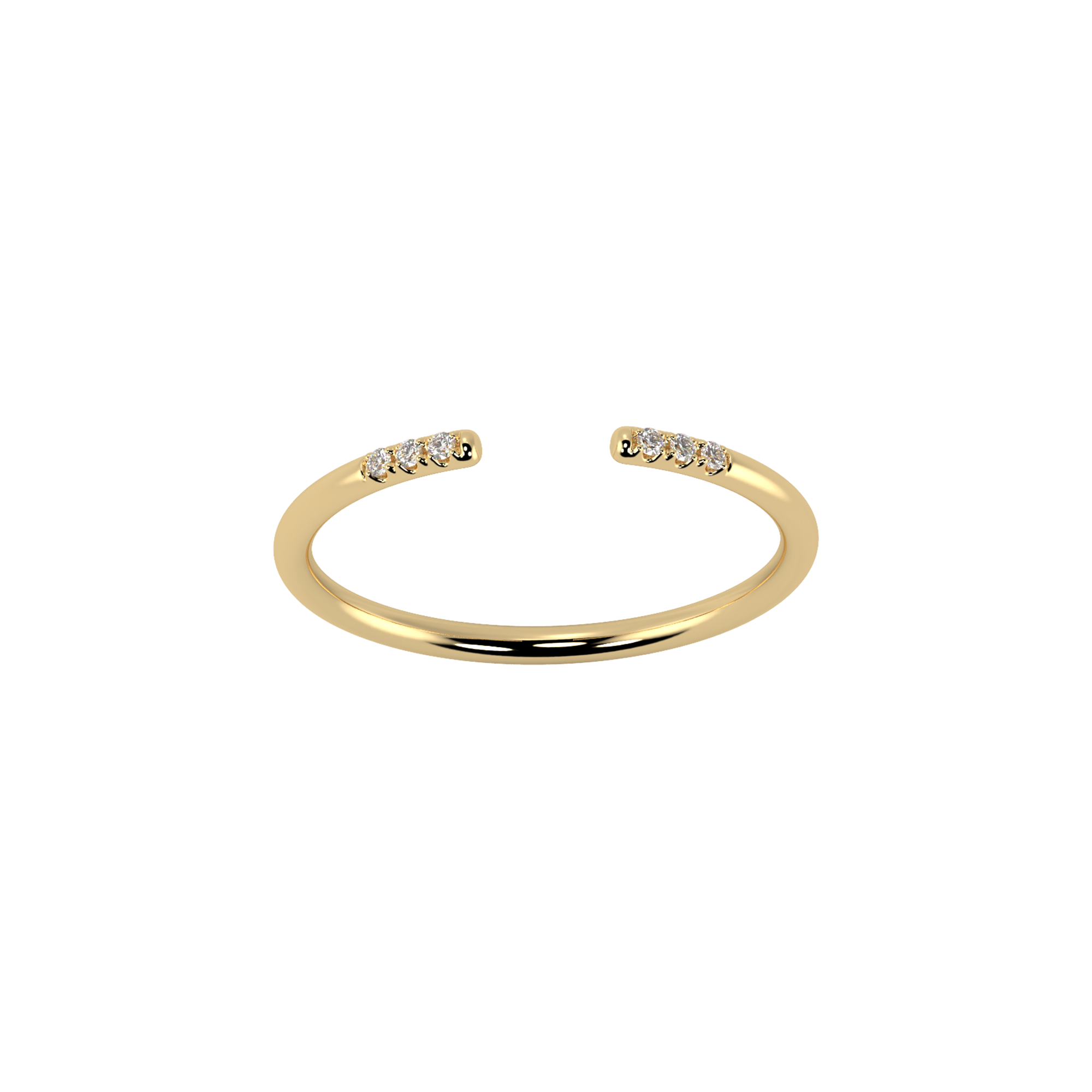  Line open pave ring - Lab-Grown Diamond Line Open Pave Ring -  The Future Rocks -    1 