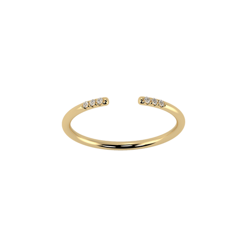  Line open pave ring - Lab-Grown Diamond Line Open Pave Ring -  The Future Rocks -    1 