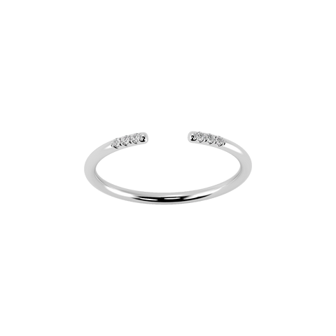  Line open pave ring - Lab-Grown Diamond Line Open Pave Ring -  The Future Rocks  -    4 