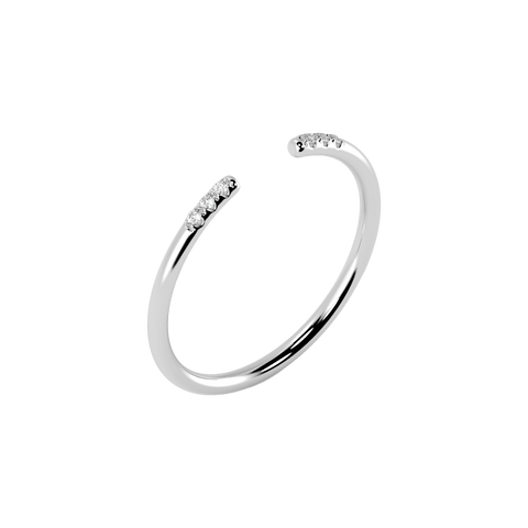  Line open pave ring - Lab-Grown Diamond Line Open Pave Ring -  The Future Rocks  -    5 