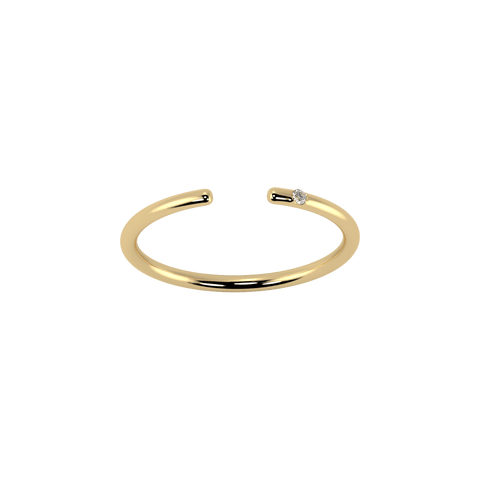  Line open ring - 18K Recycled Gold Line Open Diamond Ring -  The Future Rocks  -    1 
