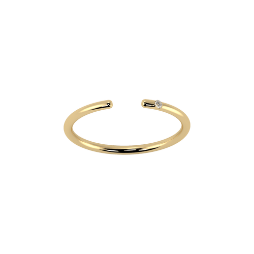  Line open ring - 18K Recycled Gold Line Open Diamond Ring -  The Future Rocks -    1 