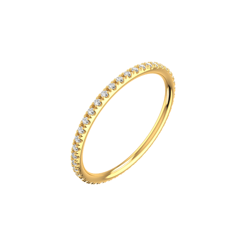  Line pave ring - 18K Recycled Gold Line Pave Diamond Ring -  The Future Rocks  -    1 