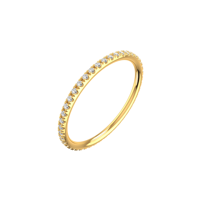  Line pave ring - 18K Recycled Gold Line Pave Diamond Ring -  The Future Rocks -    1 