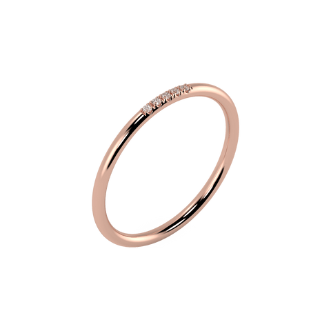  Line ring - 18K Recycled Gold Lab-Grown Diamond Line Ring -  The Future Rocks  -    6 