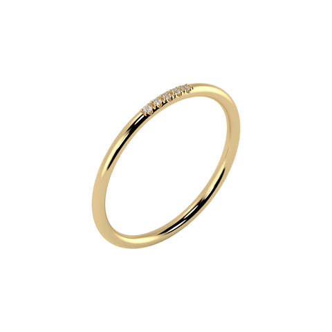  Line ring - 18K Recycled Gold Lab-Grown Diamond Line Ring -  The Future Rocks  -    1 