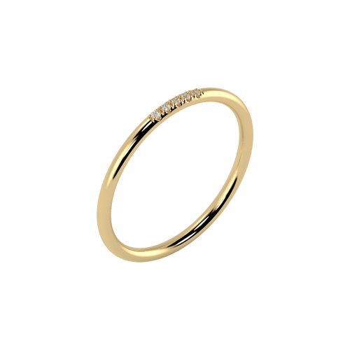  Line ring - 18K Recycled Gold Lab-Grown Diamond Line Ring -  The Future Rocks -    1 