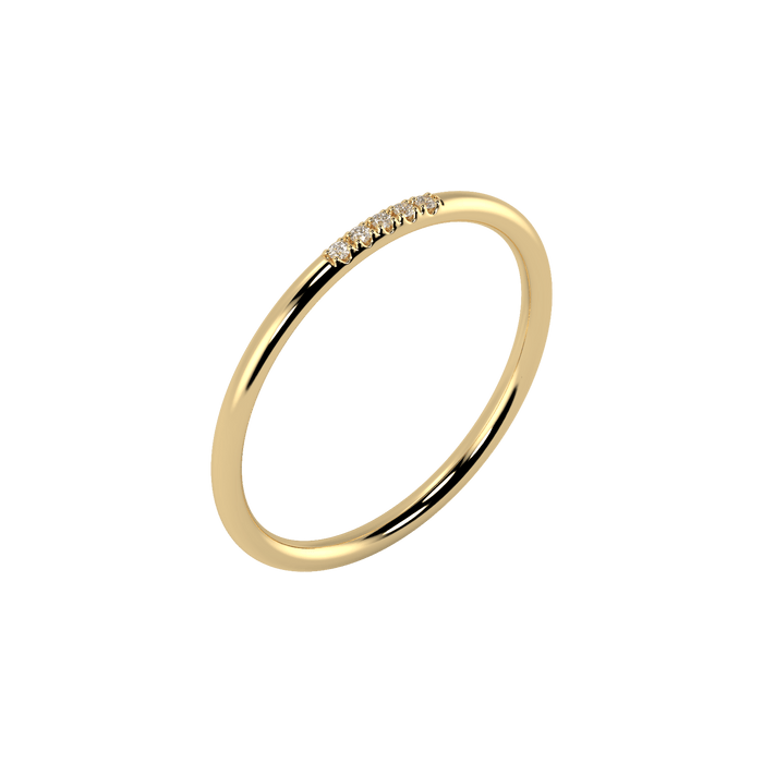  Line ring - 18K Recycled Gold Lab-Grown Diamond Line Ring -  The Future Rocks -    1 