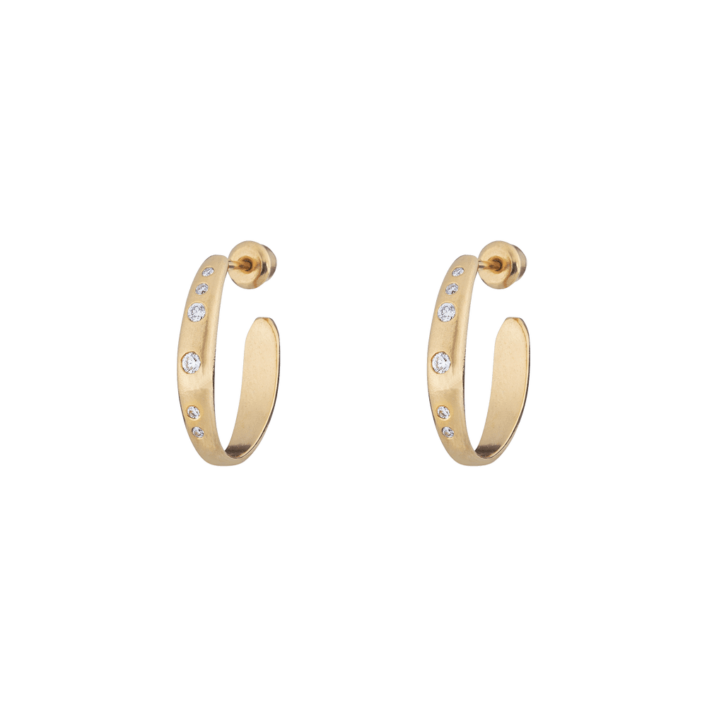  Lua hoops - 14K Gold Lab-grown Diamond Lua Hoop Earrings -  The Future Rocks -    1 