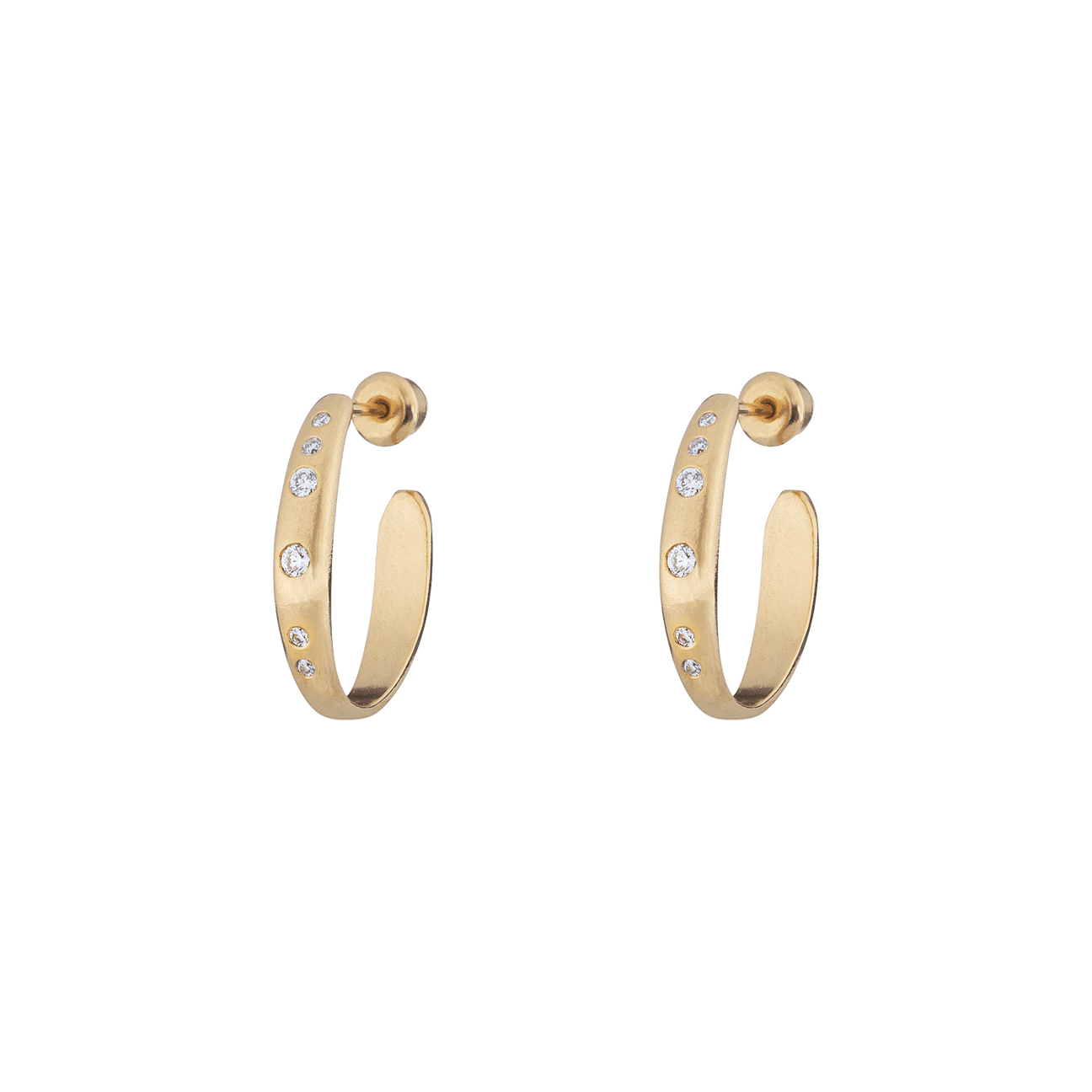  Lua hoops - 14K Gold Lab-grown Diamond Lua Hoop Earrings -  The Future Rocks -    1 