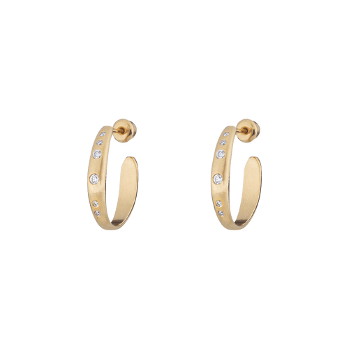  Lua hoops - 14K Gold Lab-grown Diamond Lua Hoop Earrings -  The Future Rocks -    1 