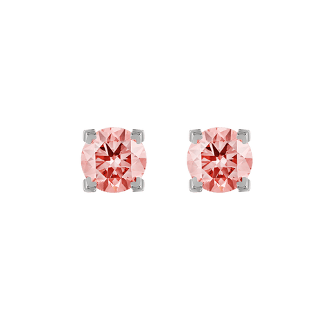  Luna pink diamond solitaire earrings - Lab-Grown Pink Diamond Solitaire Stud Earrings -  The Future Rocks  -    2 