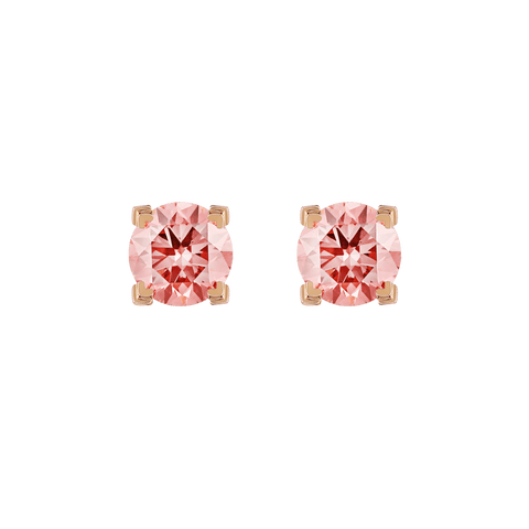 Luna pink diamond solitaire earrings - The Future Rocks