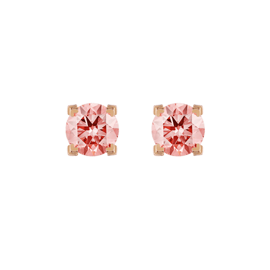  Luna pink diamond solitaire earrings - Lab-Grown Pink Diamond Solitaire Stud Earrings -  The Future Rocks  -    1 