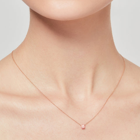  Luna pink diamond solitaire necklace - Lab-Grown Pink Diamond Solitaire Necklace -  The Future Rocks  -    3 