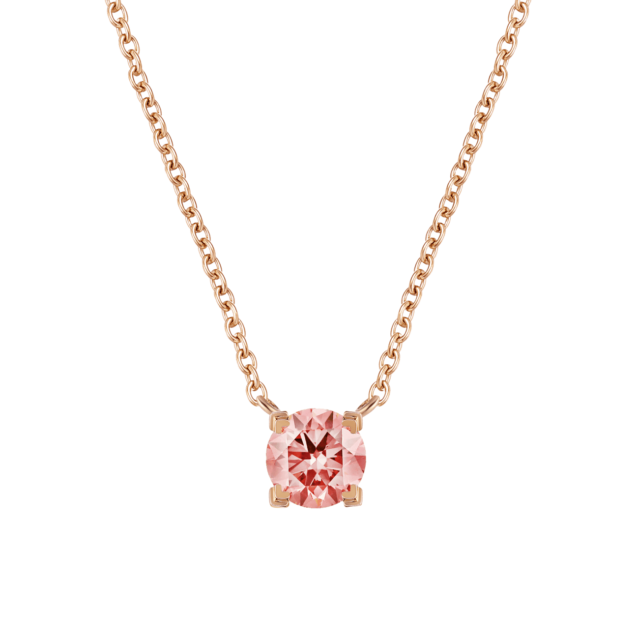  Luna pink diamond solitaire necklace - Lab-Grown Pink Diamond Solitaire Necklace -  The Future Rocks -    1 