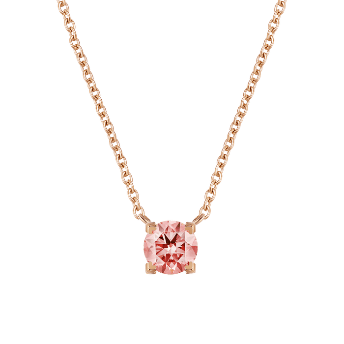  Luna pink diamond solitaire necklace 0.2ct - Lab-Grown Pink Diamond Pendant Necklace -  The Future Rocks -    1 