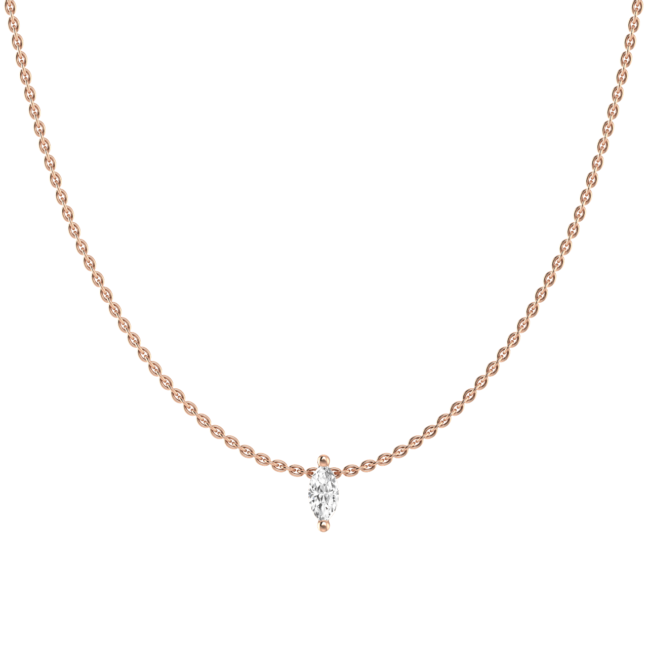  Marquise necklace - Lab-Grown Diamond Marquise Necklace -  The Future Rocks -    1 