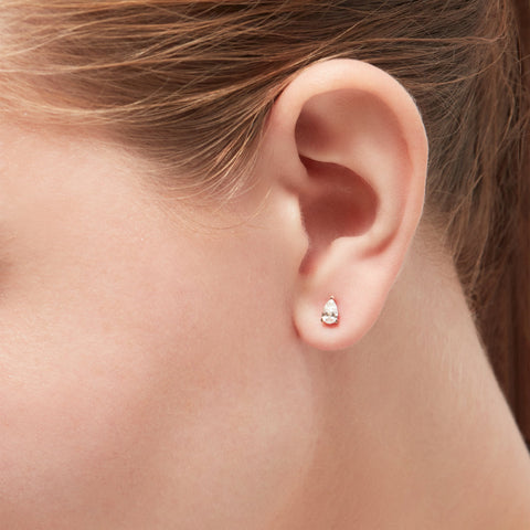  Mars solitaire earrings - Pear Cut Lab-Grown Diamond Solitaire Stud Earrings -  The Future Rocks  -    2 