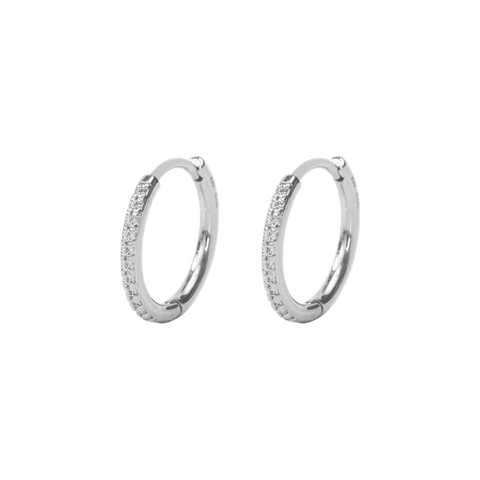 Medium pave hoop earrings - Medium Pave Diamond Hoop Earrings -  The Future Rocks  -    3 