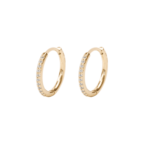  Medium pave hoop earrings - Medium Pave Diamond Hoop Earrings -  The Future Rocks  -    1 