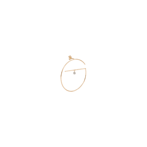  Medium upper floating earrings - Medium Upper Floating Diamond Gold Earrings -  The Future Rocks  -    4 