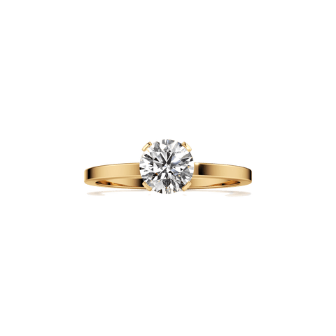 Meta large gold solitaire ring - The Future Rocks