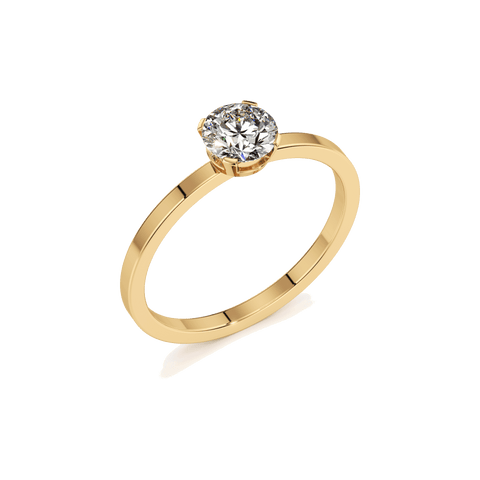 Meta large gold solitaire ring - The Future Rocks