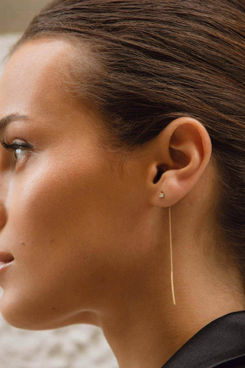  Mini drop earrings - 18K Recycled Gold Mini Drop Diamond Earrings -  The Future Rocks  -    2 