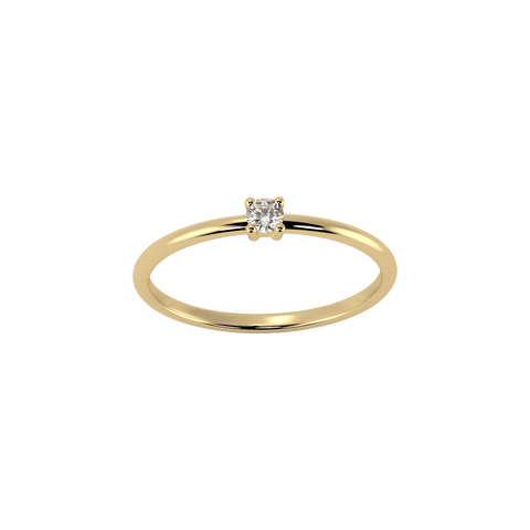  Mini solitaire ring - 18K Recycled Gold Mini Solitaire Diamond Ring -  The Future Rocks  -    1 