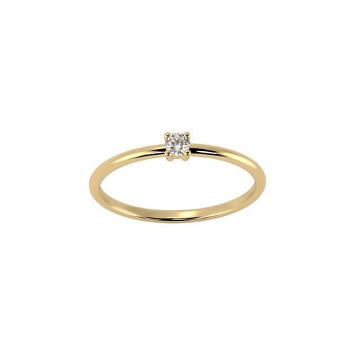  Mini solitaire ring - 18K Recycled Gold Mini Solitaire Diamond Ring -  The Future Rocks -    1 