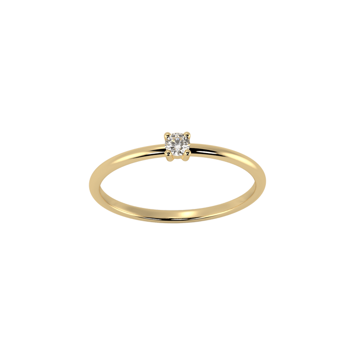  Mini solitaire ring - 18K Recycled Gold Mini Solitaire Diamond Ring -  The Future Rocks -    1 