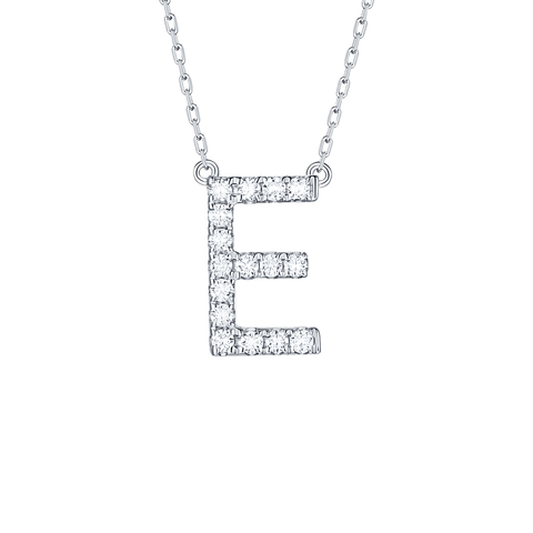 Black Diamond Alphabet Necklace E