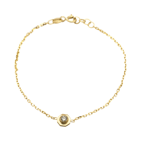  Octavia solitaire bracelet - Octavia 18K Gold Lab-Grown Diamond Solitaire Bracelet -  The Future Rocks  -    1 