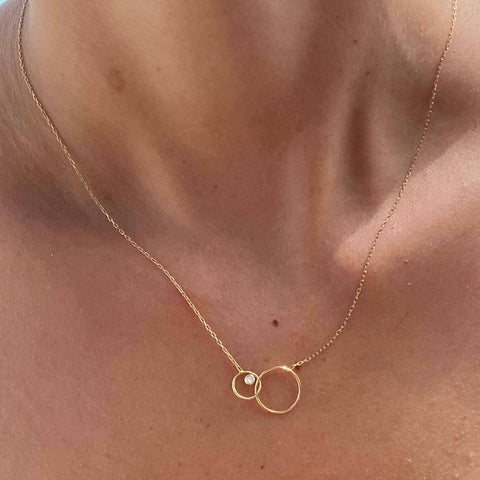  One necklace - 18K Recycled Gold Circle One Necklace -  The Future Rocks  -    2 