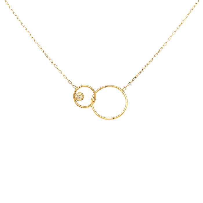  One necklace - 18K Recycled Gold Circle One Necklace -  The Future Rocks -    1 