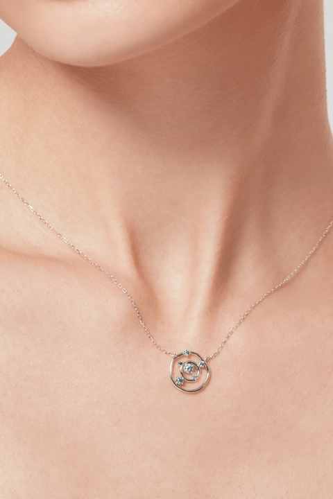  Orbit blue necklace - Lab-Grown Blue Diamond Pendant Necklace -  The Future Rocks  -    2 